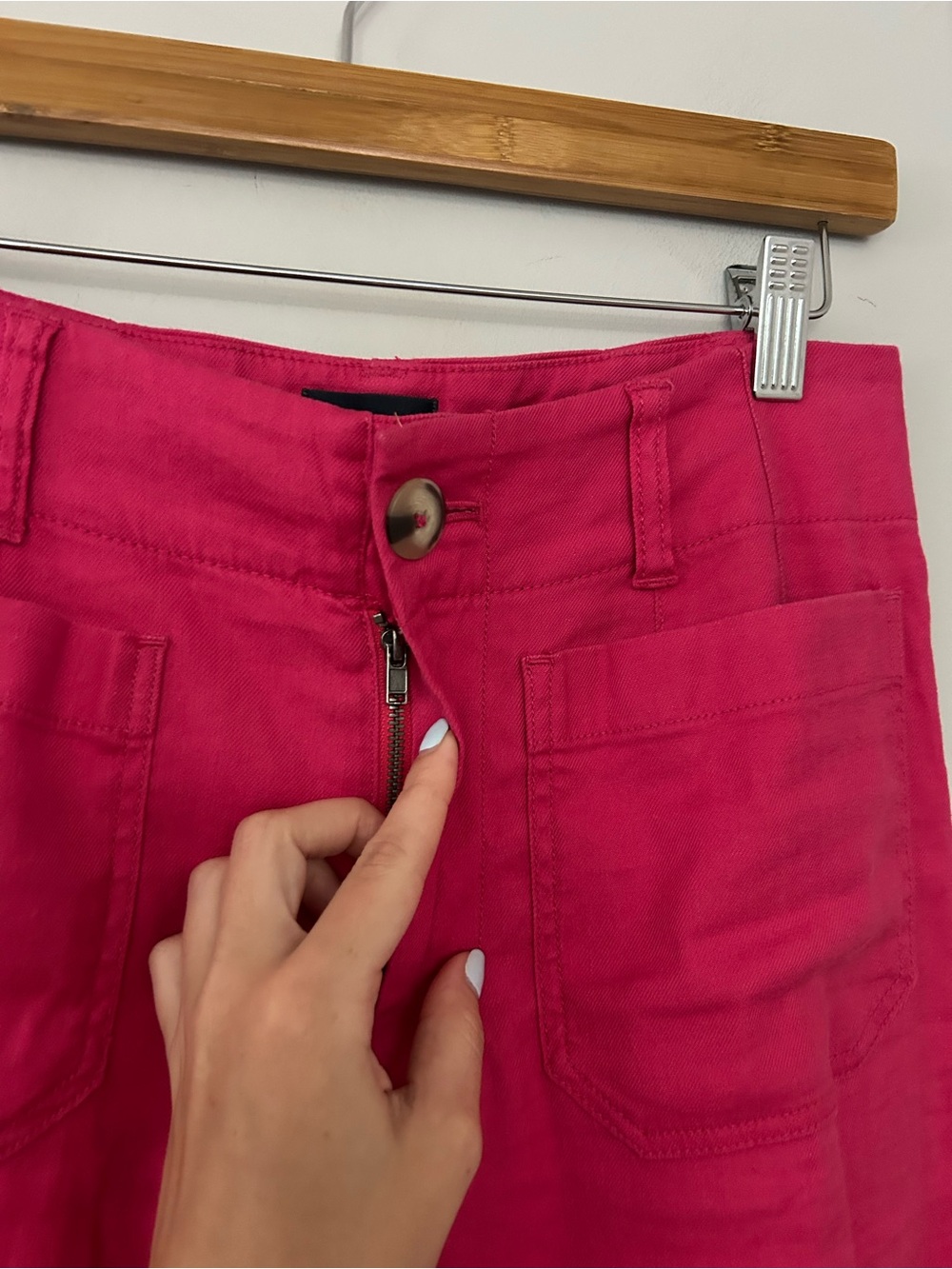 Anthropologie Maeve Colette European Linen‎ Stretch Wide Leg Pants Pink - Picture 4 of 7